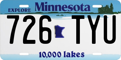 MN license plate 726TYU