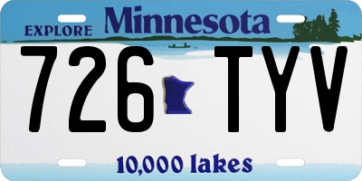 MN license plate 726TYV