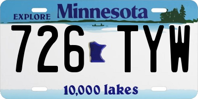 MN license plate 726TYW