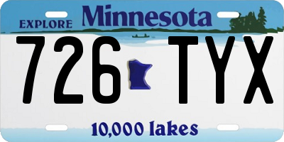 MN license plate 726TYX