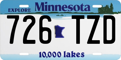 MN license plate 726TZD