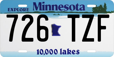 MN license plate 726TZF