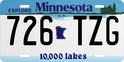 MN license plate 726TZG