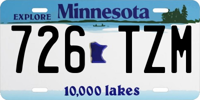 MN license plate 726TZM