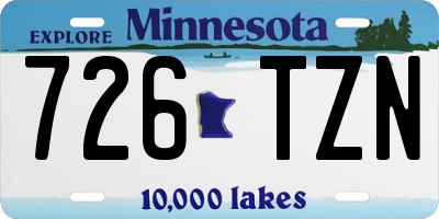 MN license plate 726TZN