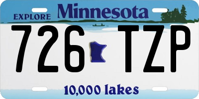 MN license plate 726TZP
