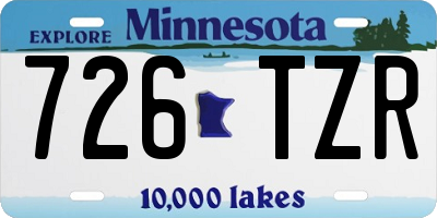 MN license plate 726TZR