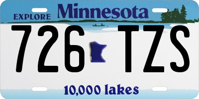 MN license plate 726TZS