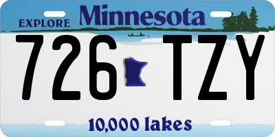 MN license plate 726TZY