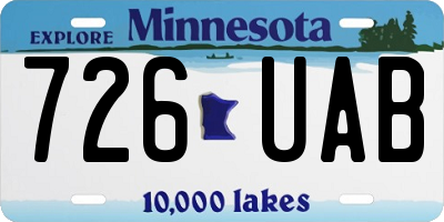 MN license plate 726UAB