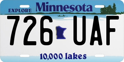 MN license plate 726UAF