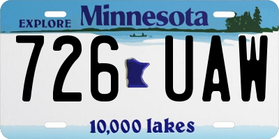 MN license plate 726UAW