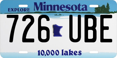 MN license plate 726UBE