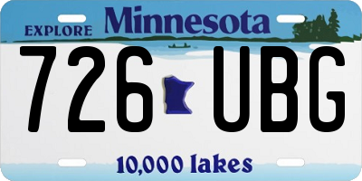 MN license plate 726UBG