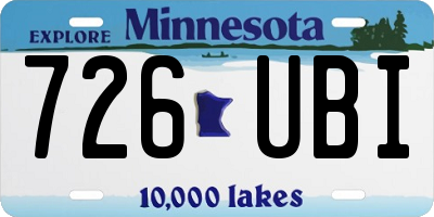 MN license plate 726UBI