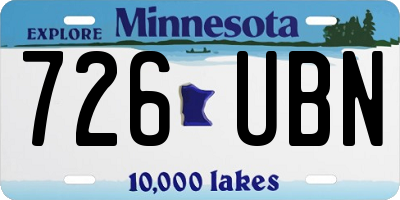 MN license plate 726UBN
