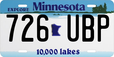MN license plate 726UBP