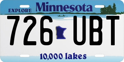 MN license plate 726UBT