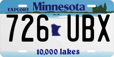 MN license plate 726UBX