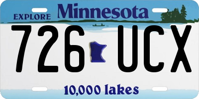 MN license plate 726UCX