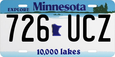 MN license plate 726UCZ