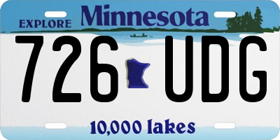 MN license plate 726UDG