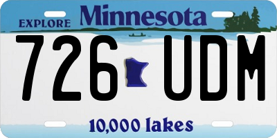 MN license plate 726UDM