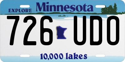 MN license plate 726UDO