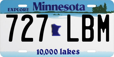 MN license plate 727LBM