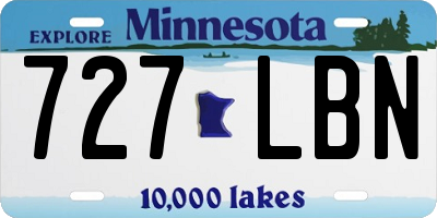 MN license plate 727LBN