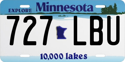 MN license plate 727LBU