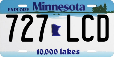 MN license plate 727LCD