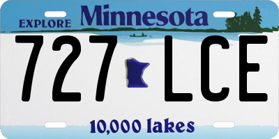 MN license plate 727LCE