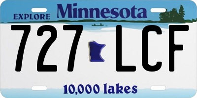 MN license plate 727LCF