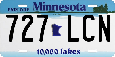 MN license plate 727LCN