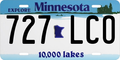 MN license plate 727LCO