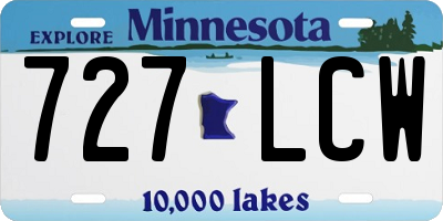MN license plate 727LCW