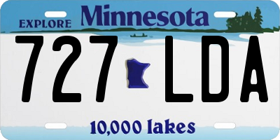MN license plate 727LDA