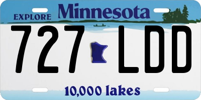 MN license plate 727LDD