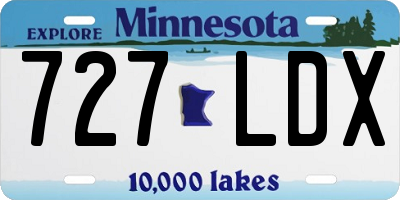 MN license plate 727LDX