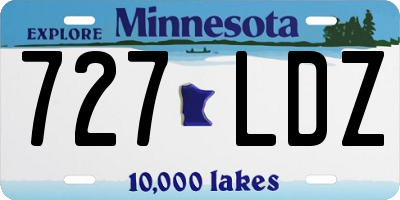 MN license plate 727LDZ