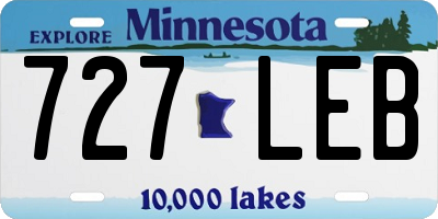 MN license plate 727LEB