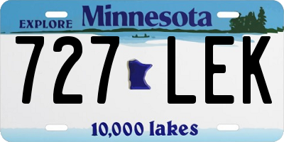 MN license plate 727LEK