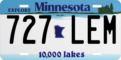 MN license plate 727LEM