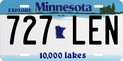 MN license plate 727LEN