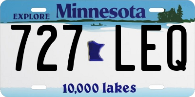 MN license plate 727LEQ