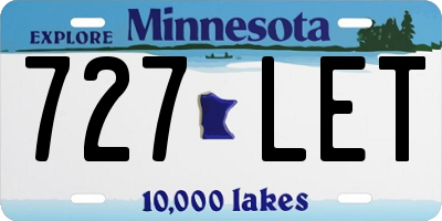 MN license plate 727LET