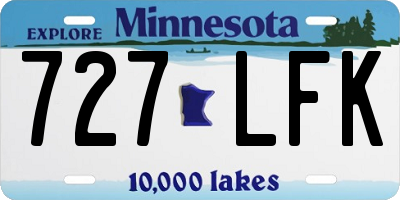MN license plate 727LFK