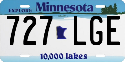 MN license plate 727LGE