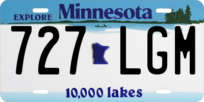 MN license plate 727LGM